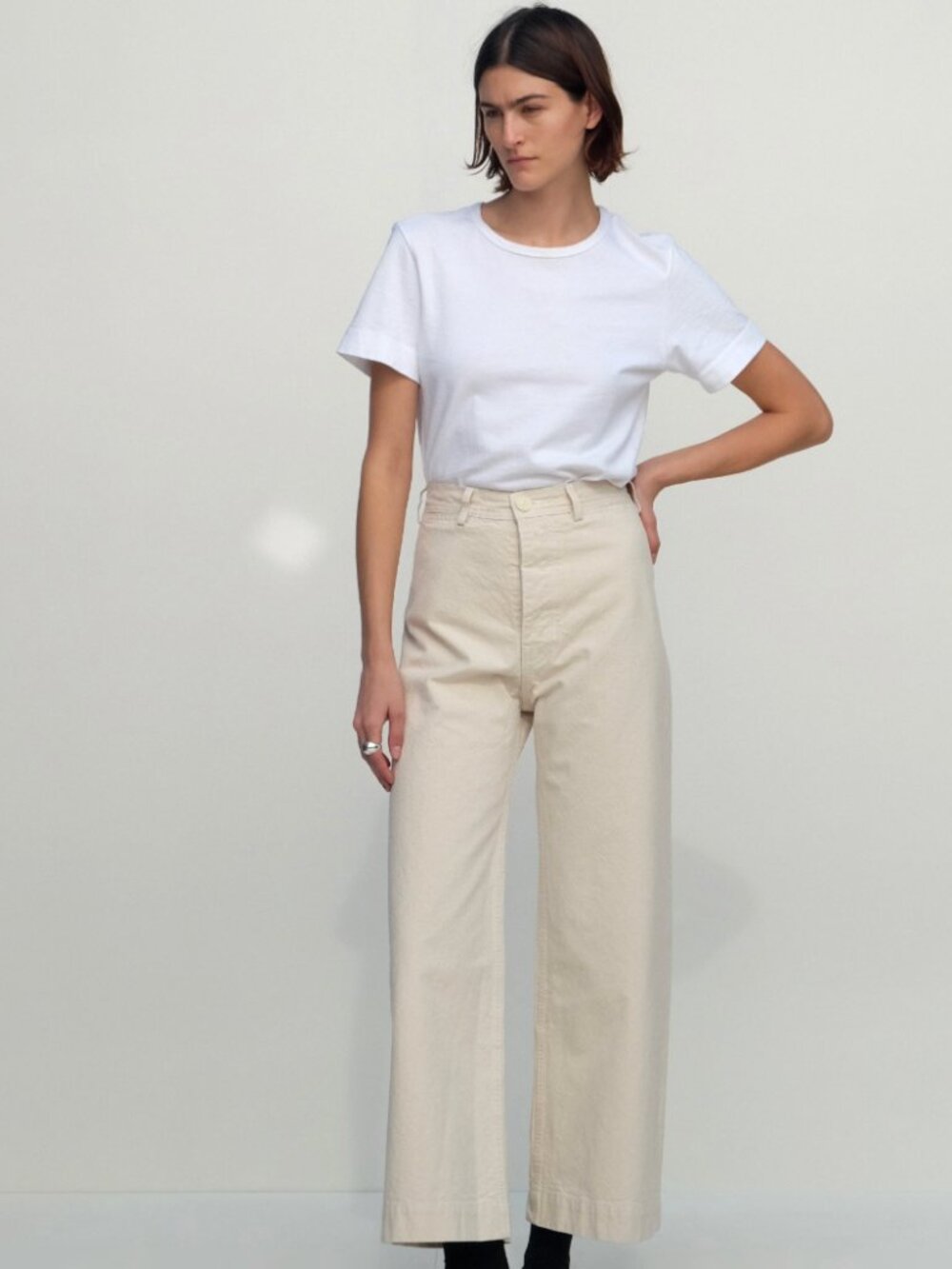 Jesse Kamm Sailor Pants | Size 12 | Natural / Cream | 100% Cotton Canvas